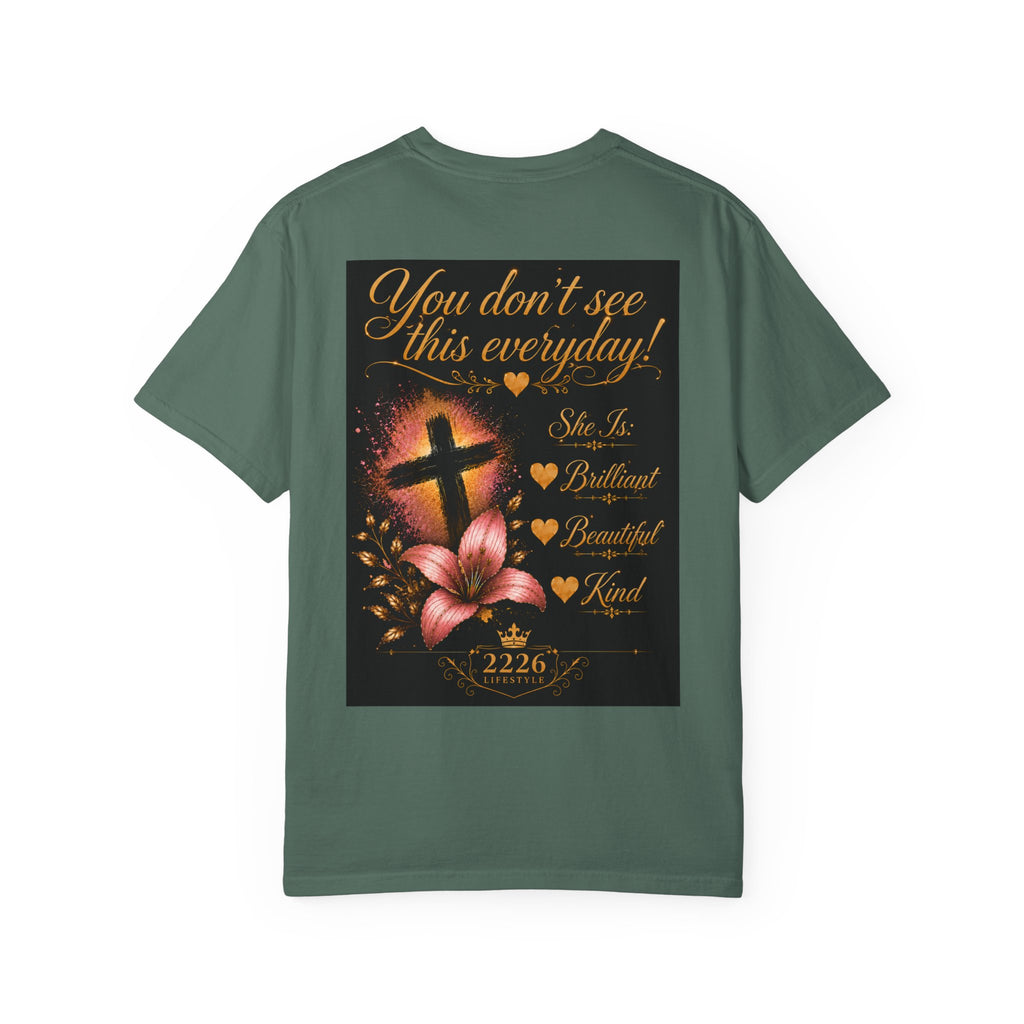 Kingdom Living Lion T-Shirt — Inspirational Christian Cross Floral Tee