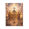 Royal Crown Velveteen Plush Blanket – Sparkling Gold Cross Design