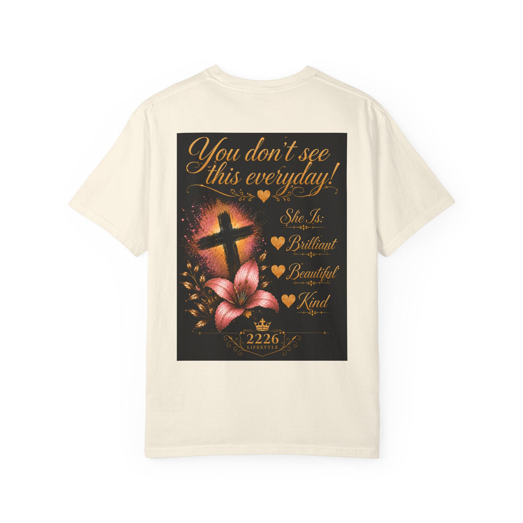 Kingdom Living Lion T-Shirt — Inspirational Christian Cross Floral Tee