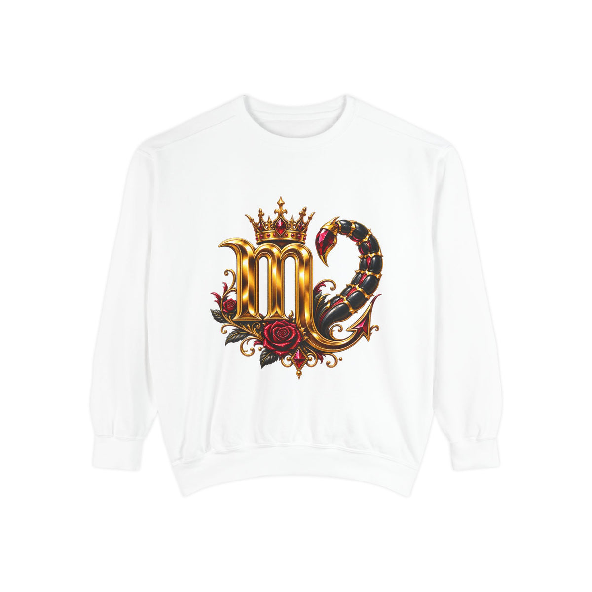 Scorpio Zodiac Sweatshirt — Regal Gold Scorpion Astrological Crewneck