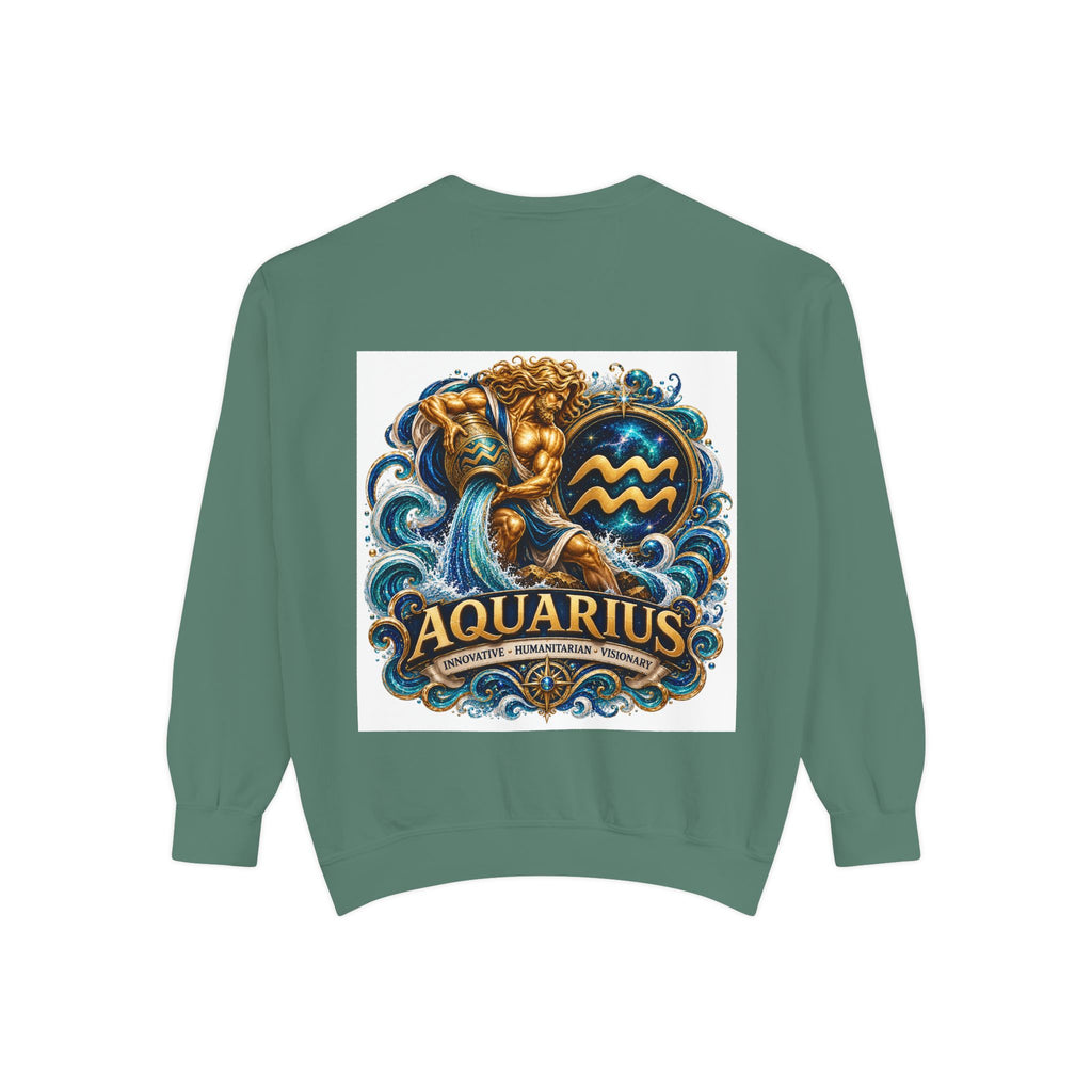 Aquarius Zodiac Sweatshirt — Water Bearer Astrology Graphic Crewneck