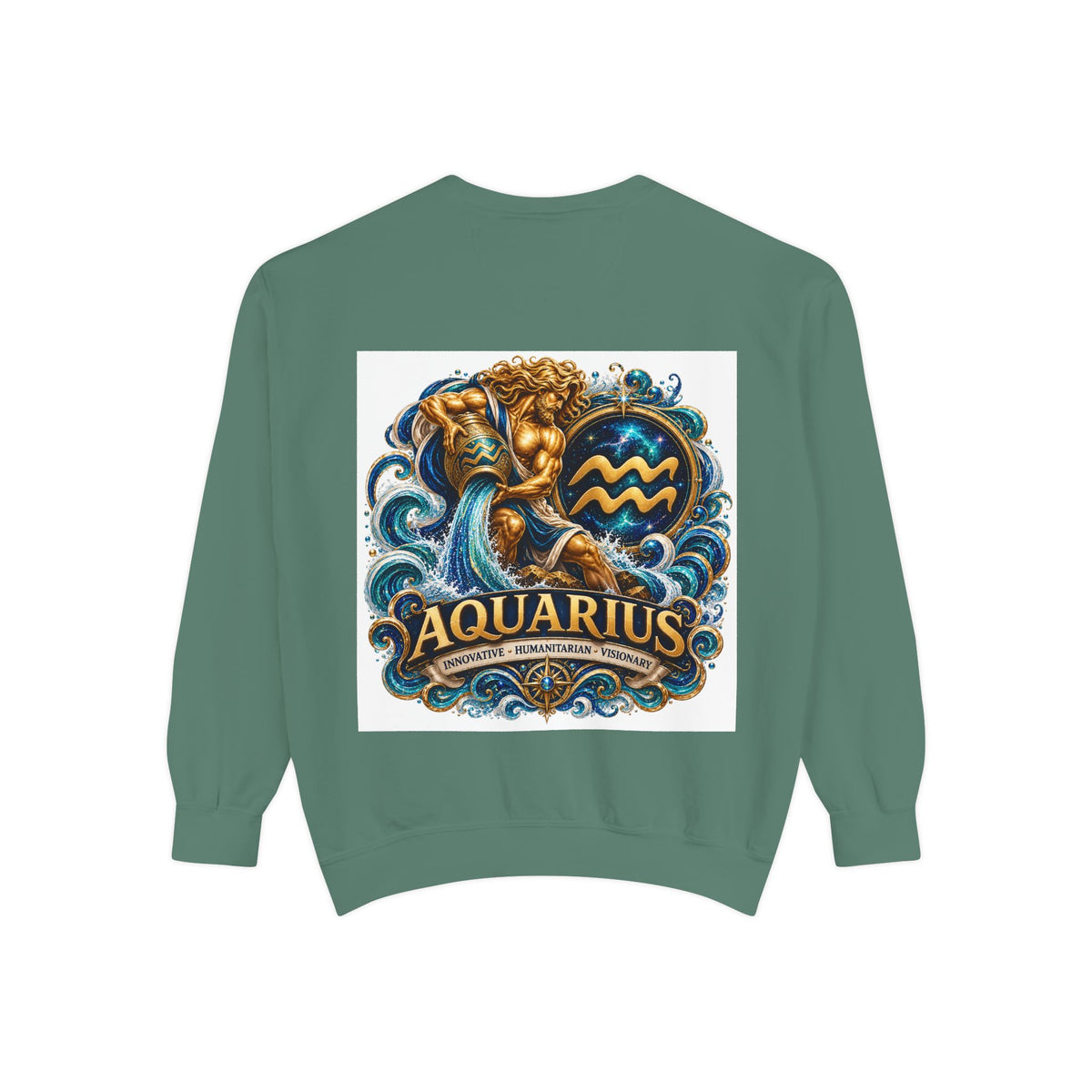 Aquarius Zodiac Sweatshirt — Water Bearer Astrology Graphic Crewneck