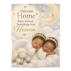 Welcome Home Baby Swaddle Blanket — "Baby Arrived, Something from Heaven" Newborn Gift