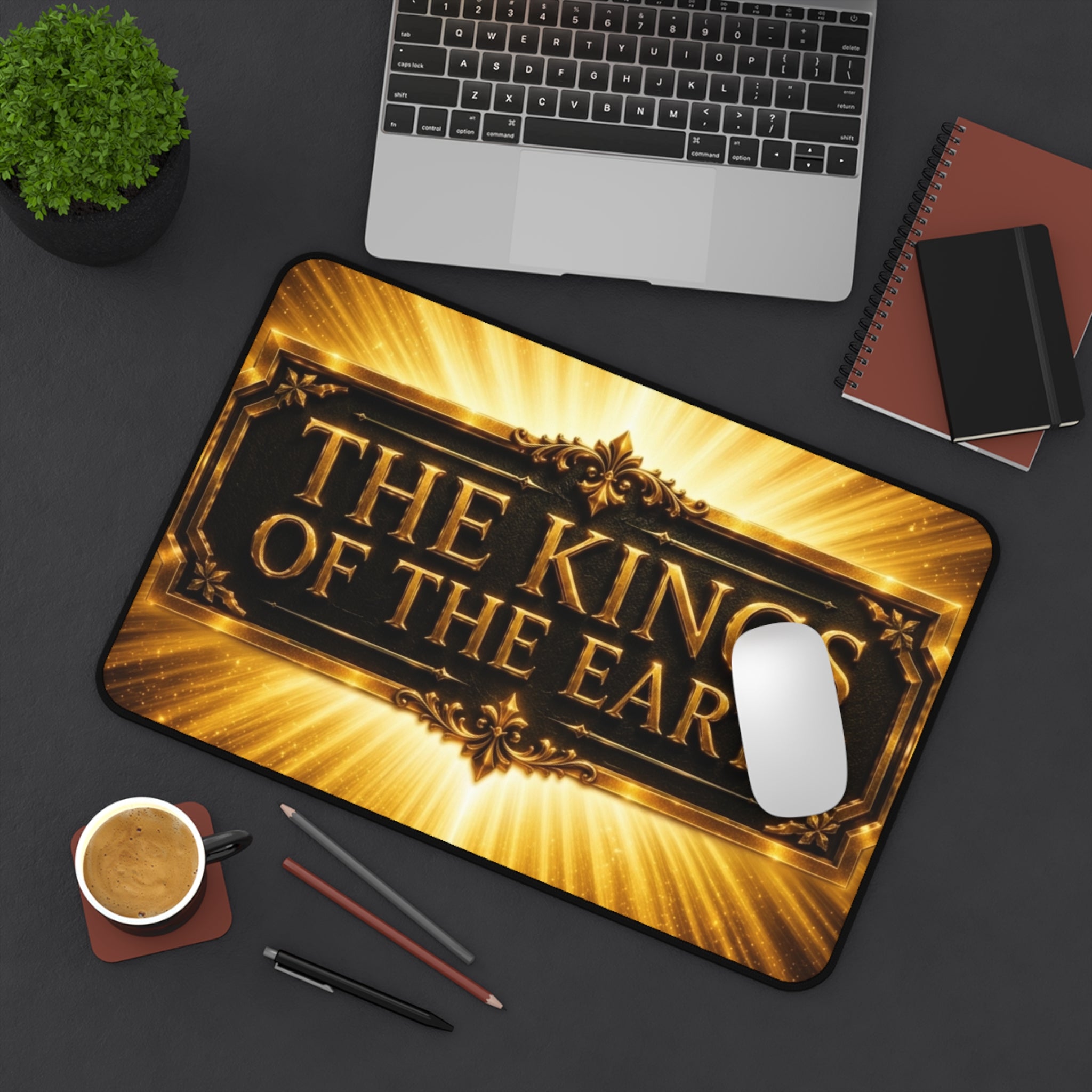 The Kings of the Earth Desk Mat — Gold Regal Gaming Mouse Pad