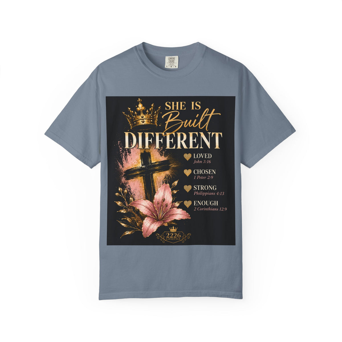 Christian Inspirational T-Shirt — "She Is Built Different / Built Right"