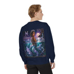 Pisces Mermaid Zodiac Sweatshirt — Pisces Symbol & 'Pisces' Artwork