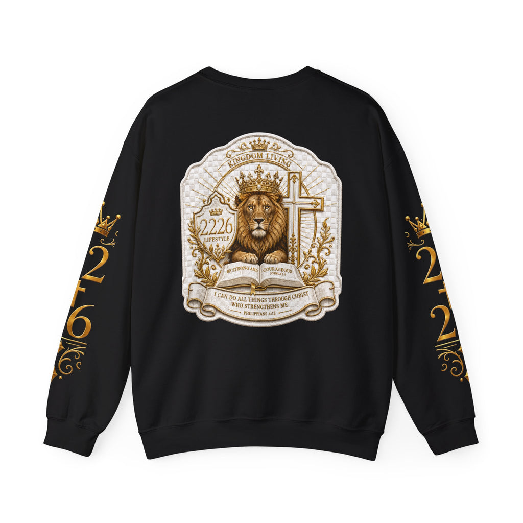 Lion & Cross Crewneck Sweatshirt — 2226 Psalm Christian Faith Pullover