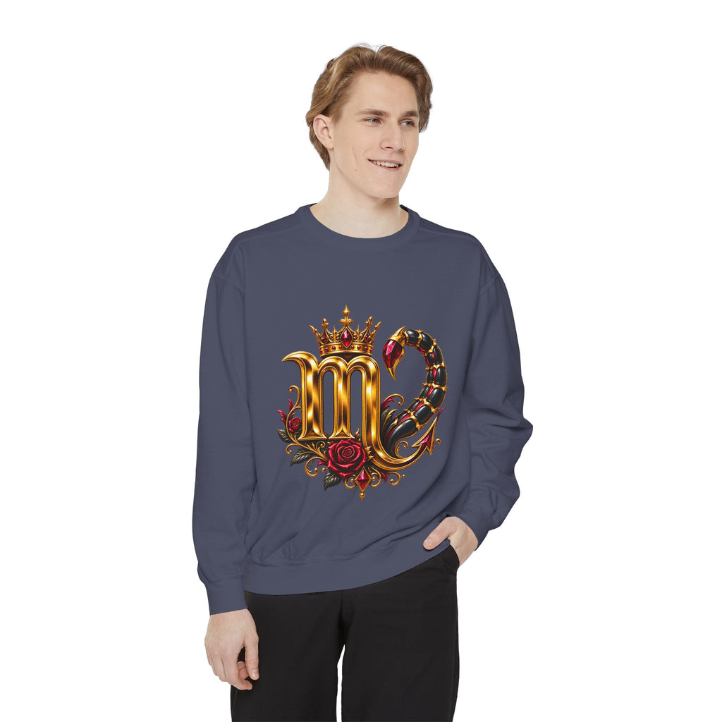 Scorpio Zodiac Sweatshirt — Regal Gold Scorpion Astrological Crewneck