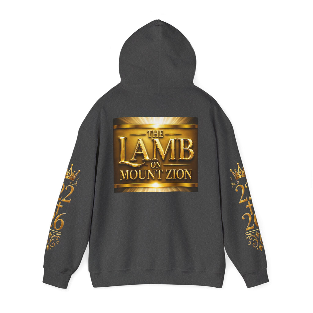 Religious Hoodie - "The Lamb on Mount Zion" Gold Faith Sweatshirt