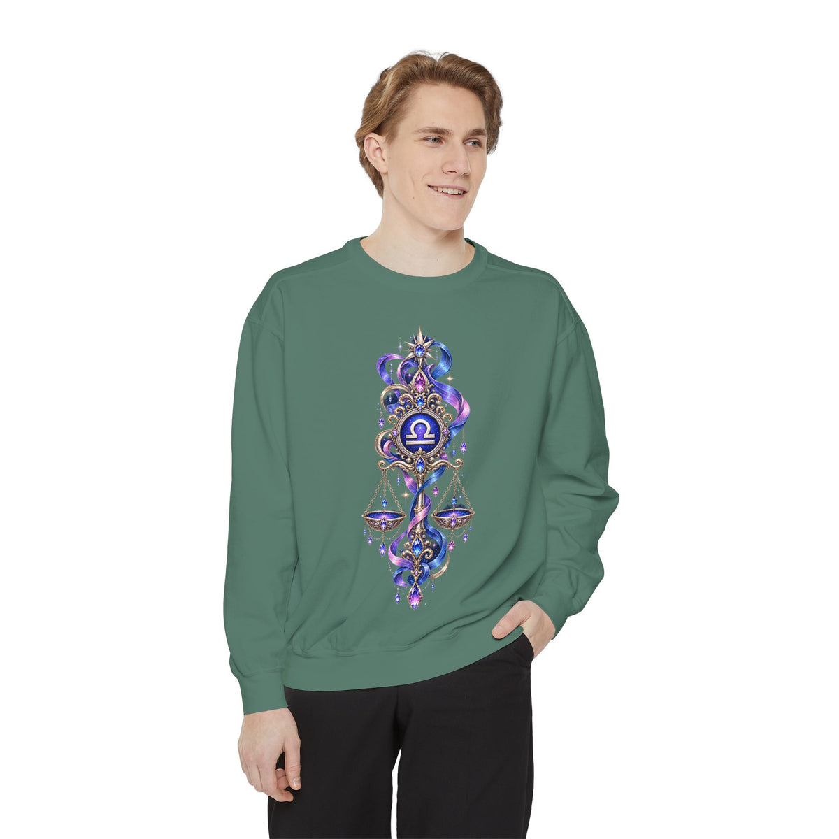 Libra Zodiac Sweatshirt — Scales Astrology Graphic Crewneck