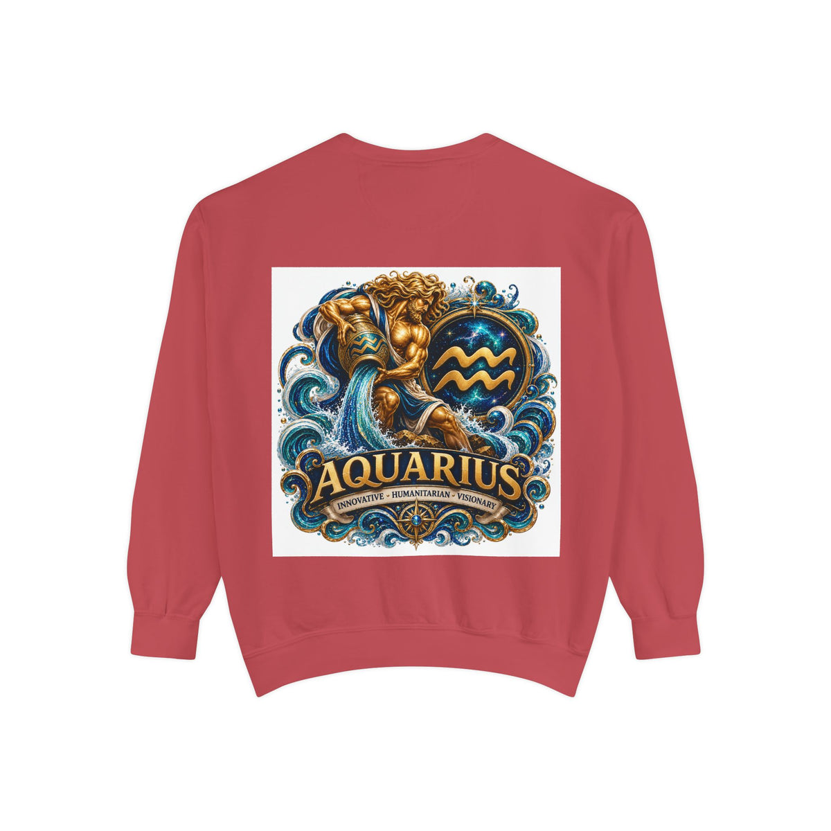 Aquarius Zodiac Sweatshirt — Water Bearer Astrology Graphic Crewneck
