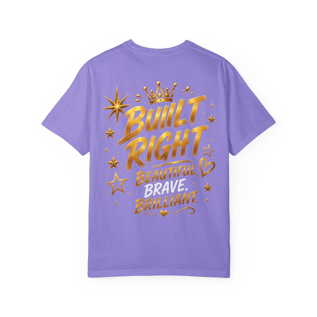 Built Different Christian Lion T-Shirt — "Built Right, Beautiful, Brilliant" Inspirational Faith Tee