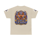 Gemini Zodiac Tee — Bold Royal Twin Astrology T‑Shirt