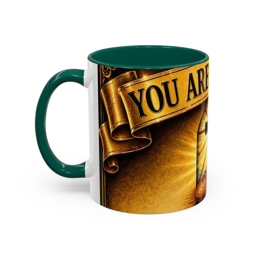 You Are Not Alone Christian Mug — Communion Cross & Bread Chalice Coffee Cup