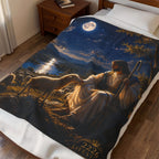 Jesus with Lamb Velveteen Plush Blanket — Shepherd Comfort Throw for Christian Gifts & Christmas