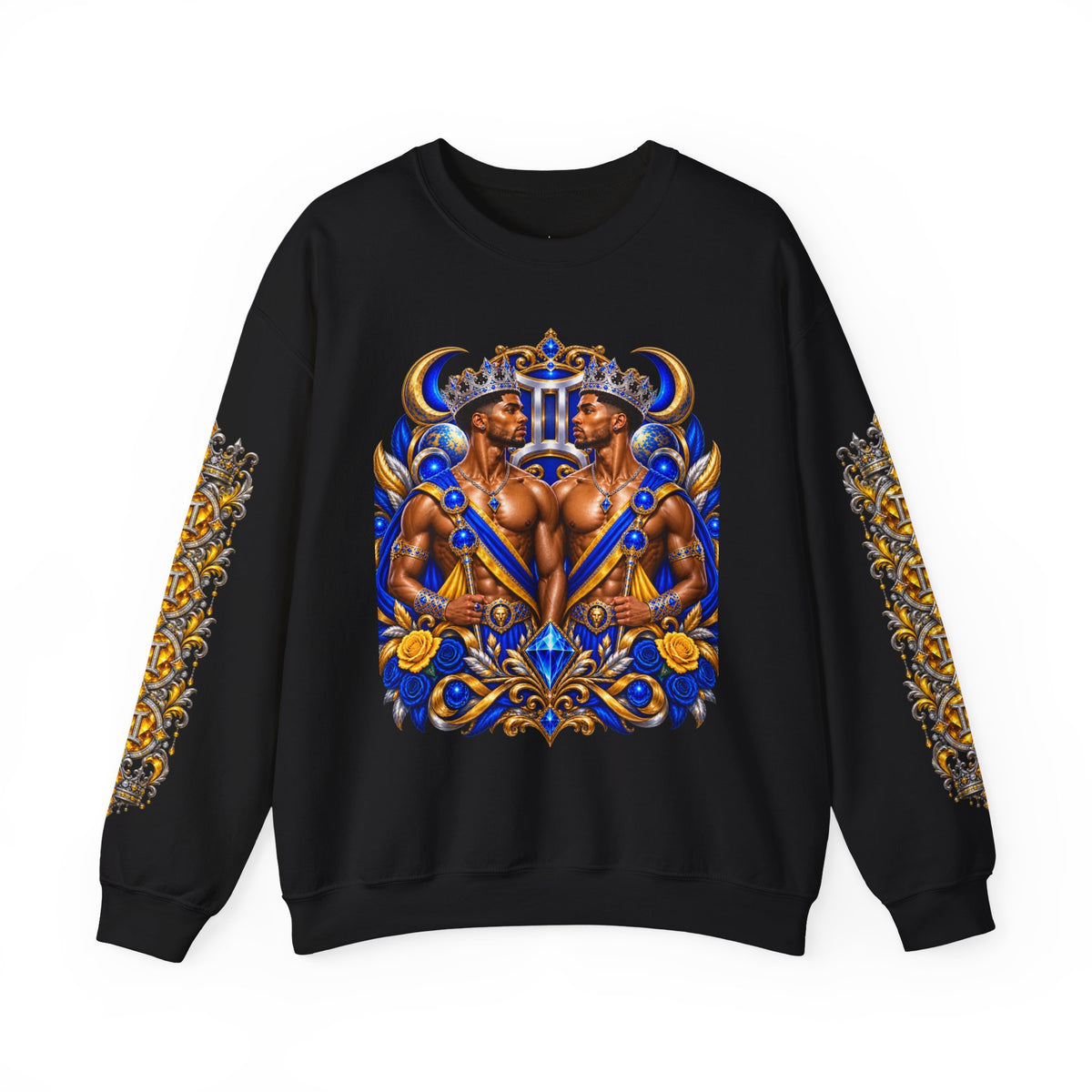 Gemini Zodiac Crewneck Sweatshirt — Twin Gods Astrology Graphic