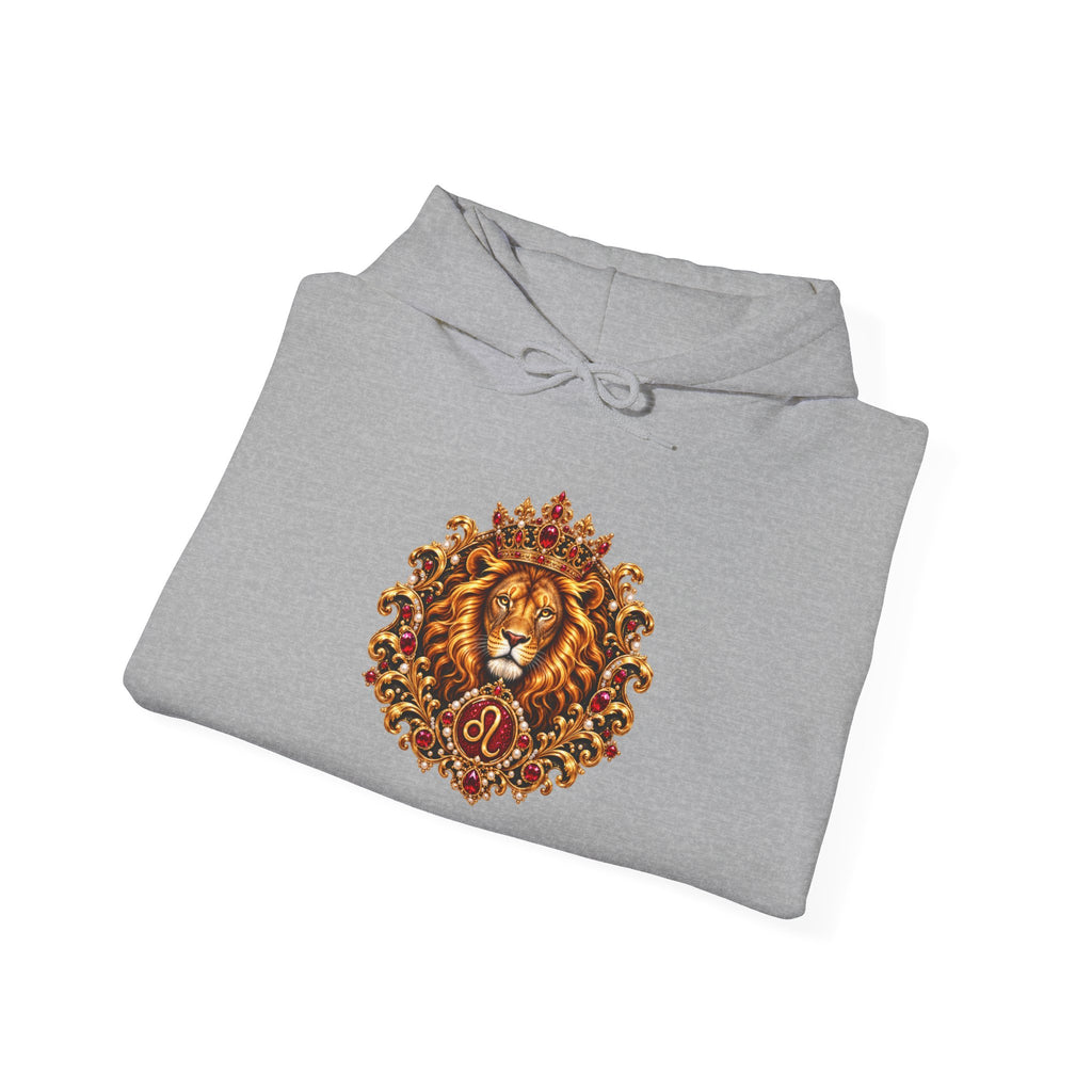 Ornate Lion Hoodie – Regal Baroque Lion Graphic Hooded Sweatshirt