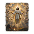 Jesus Ascension Sherpa Fleece Blanket — Christian Religious Throw for Prayer & Devotion