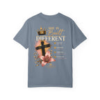 Built Right T-Shirt — Christian Faith Floral Cross Tee (She Is Built Different)