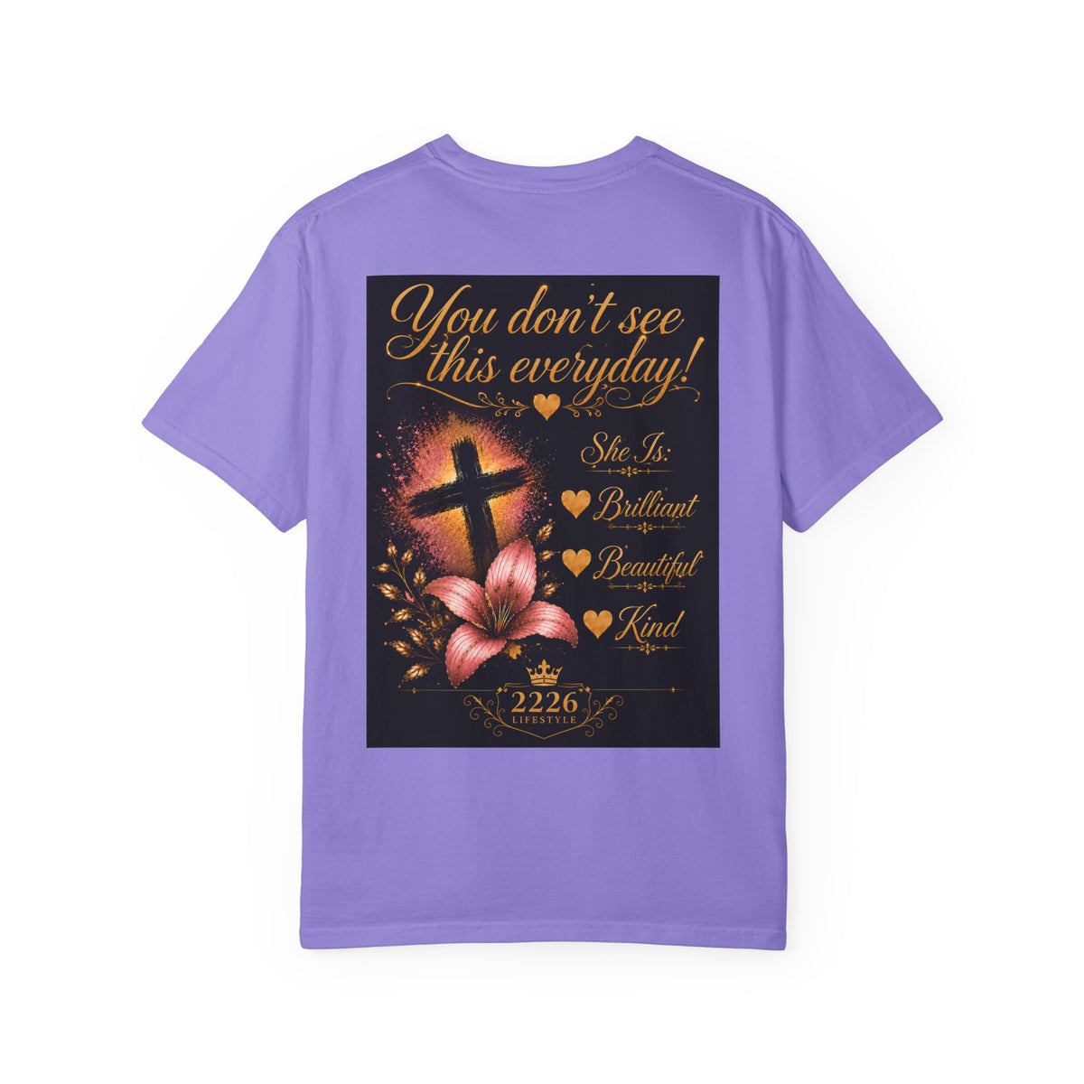 Kingdom Living Lion T-Shirt — Inspirational Christian Cross Floral Tee