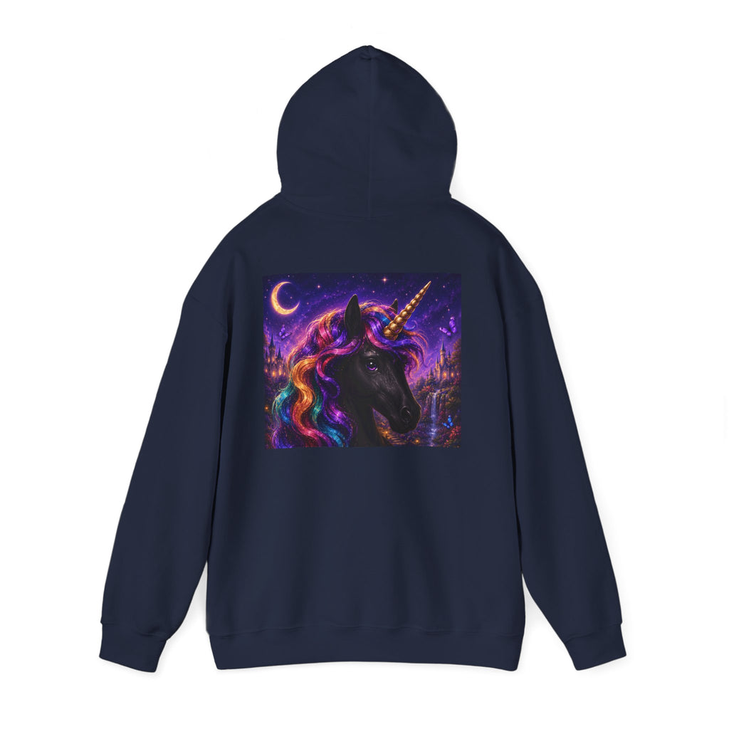 Unicorn Hoodie – Cosmic Rainbow Black Unicorn Pullover