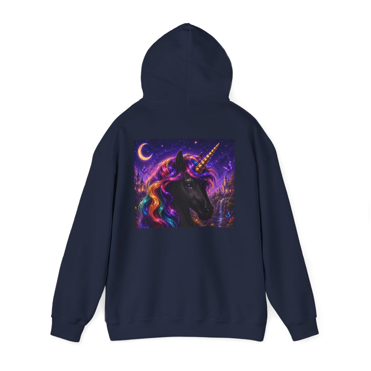 Unicorn Hoodie – Cosmic Rainbow Black Unicorn Pullover