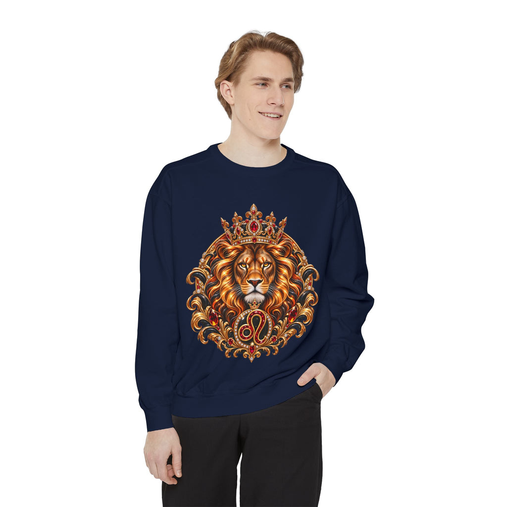 Leo Zodiac Lion Sweatshirt — Regal Astrology Graphic Crewneck