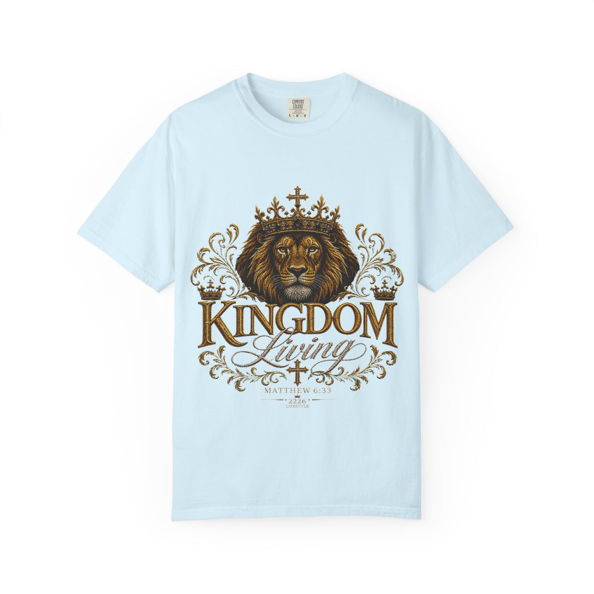 Kingdom Living Lion T-Shirt — Inspirational Christian Cross Floral Tee