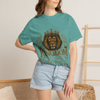 Kingdom Living Lion T-Shirt — Inspirational Christian Cross Floral Tee