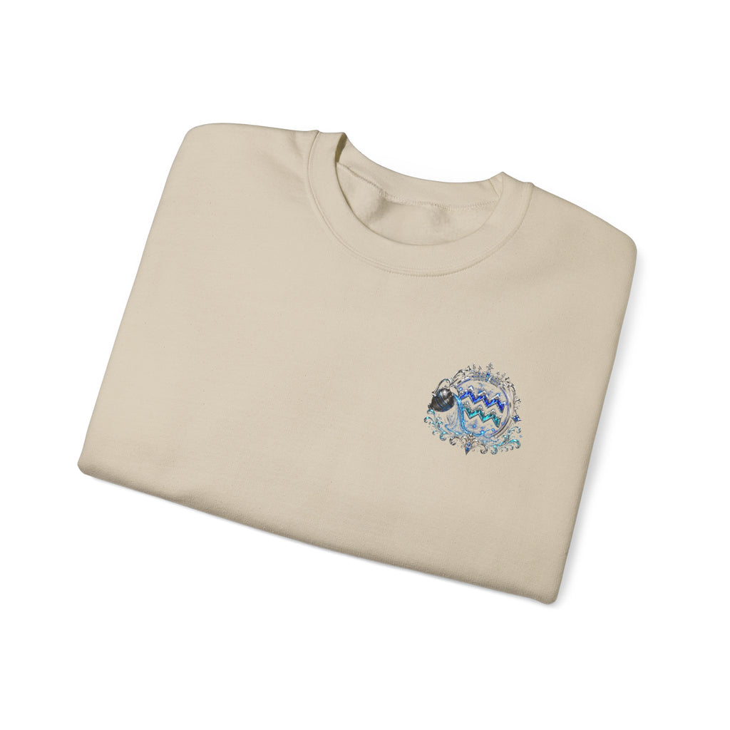 Aquarius Crewneck Sweatshirt — Zodiac Water-Bearer Astrology Pullover