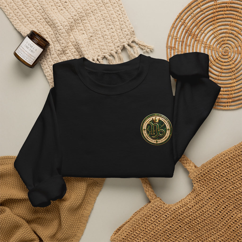 Capricorn Crewneck Sweatshirt — Zodiac Goat Graphic Pullover