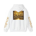 Religious Hoodie - "The Lamb on Mount Zion" Gold Faith Sweatshirt