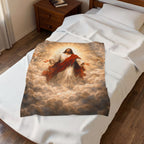 Jesus Ascension Velveteen Plush Blanket — Faith-Inspired Religious Throw for Easter & Comfort