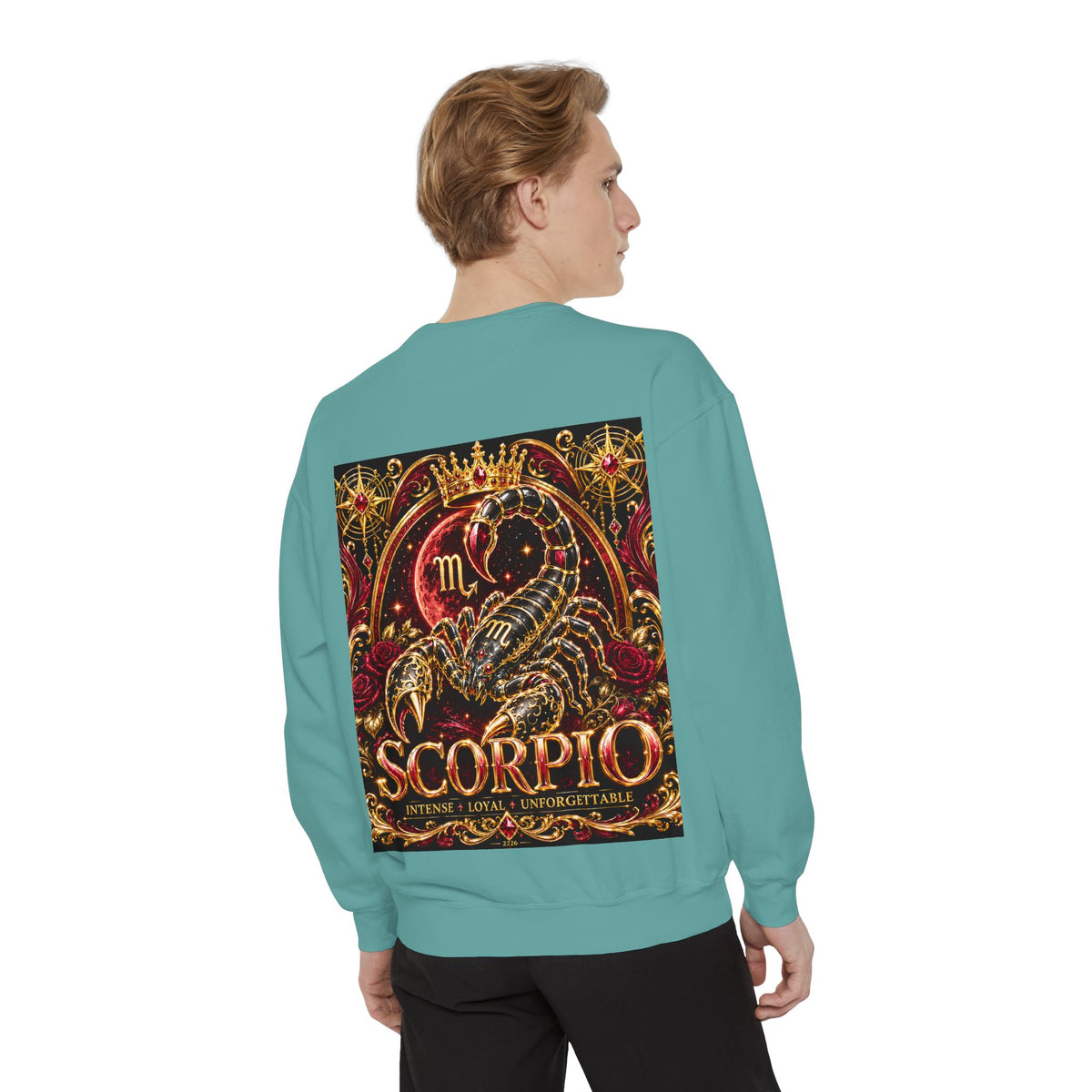 Scorpio Zodiac Sweatshirt — Regal Gold Scorpion Astrological Crewneck