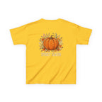 Kids Halloween Tee — Cute Ghost Holding Pumpkin "Spooky Season"