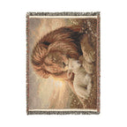 Lion & Lamb Woven Blanket — Cozy Religious Animal Throw for Home Decor
