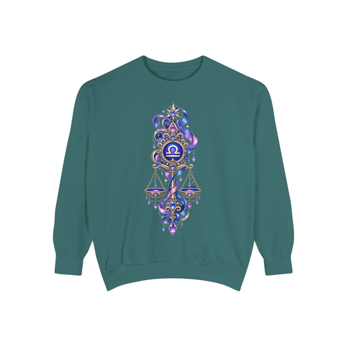 Libra Zodiac Sweatshirt — Scales Astrology Graphic Crewneck