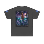 Pisces Mermaid T‑Shirt — Zodiac Art Tee with Night Sea Illustration