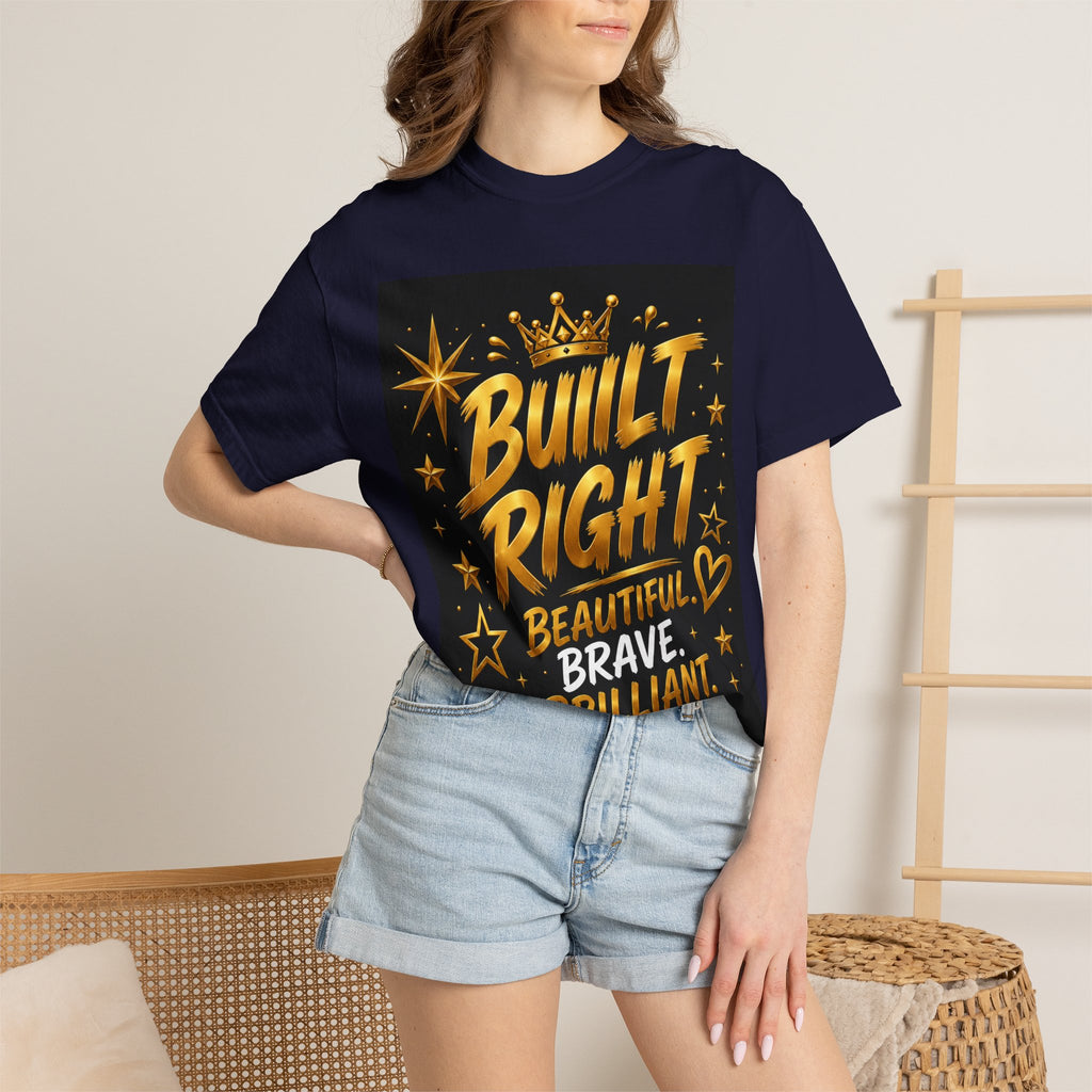 Built Right / Kingdom Living T-Shirt — Inspirational Lion Crown Graphic Tee
