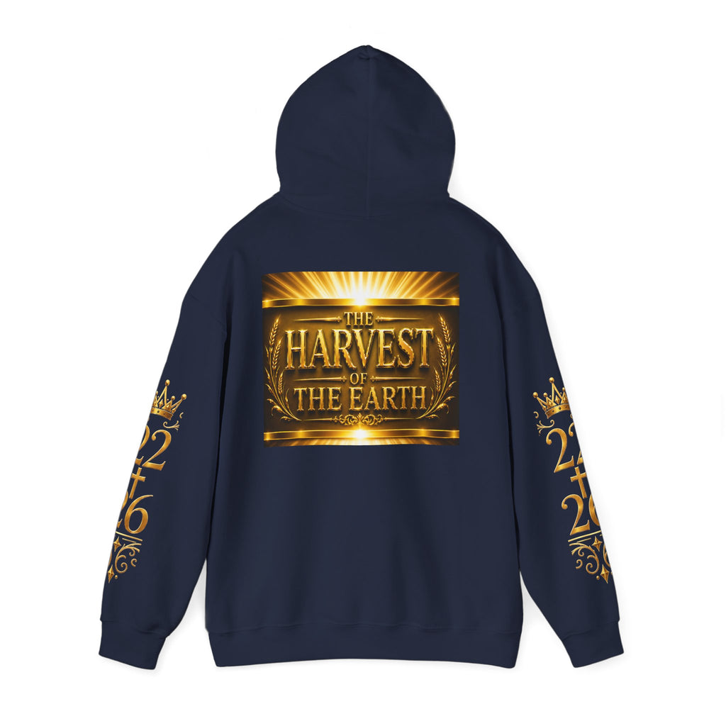 Harvest of the Earth Hoodie — Gold Crest Back Print with 2•26 Sleeve Design