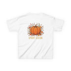 Kids Halloween Tee — Cute Ghost Holding Pumpkin "Spooky Season"