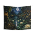Moonlit Lotus Wall Tapestry — Tranquil Night Garden Decor