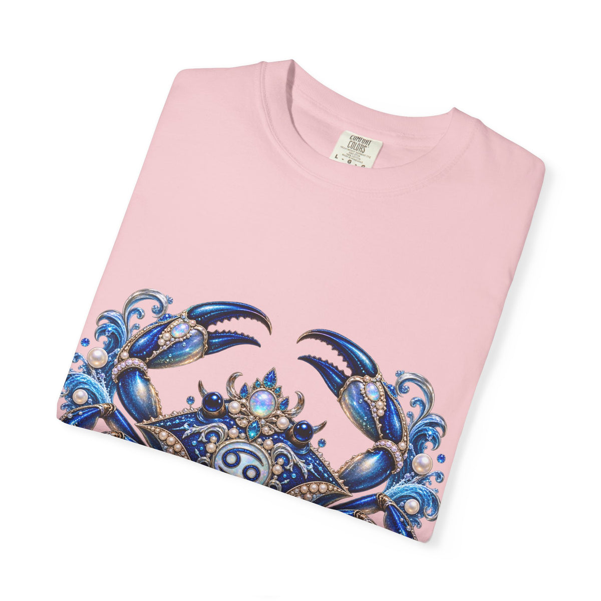 Cancer Zodiac Crab T-Shirt — Blue Astrology Tee (Cancer: Intuitive • Loyal • Nurturing)