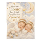 Swaddle Blanket — "Welcome Home Baby Arrived, Something from Heaven" Newborn Cozy Nursery Gift