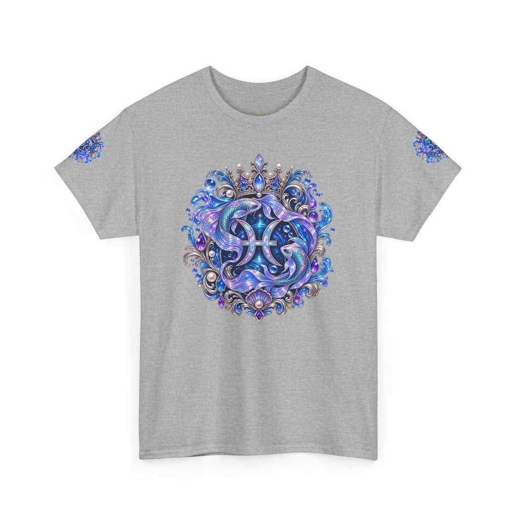 Pisces Mermaid T‑Shirt — Zodiac Art Tee with Night Sea Illustration