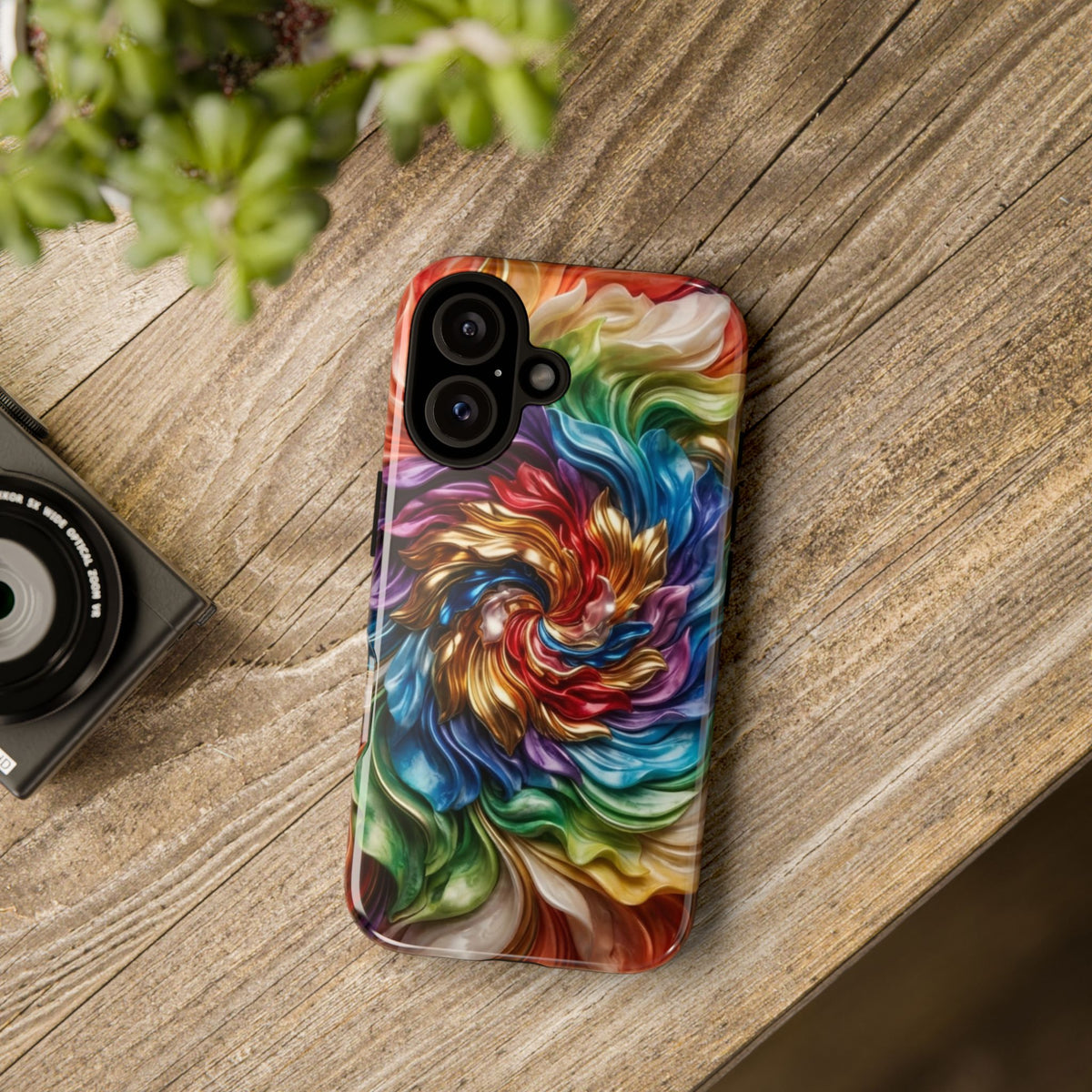 Colorful Swirl Tough Phone Case — Vibrant Abstract Protective Cover