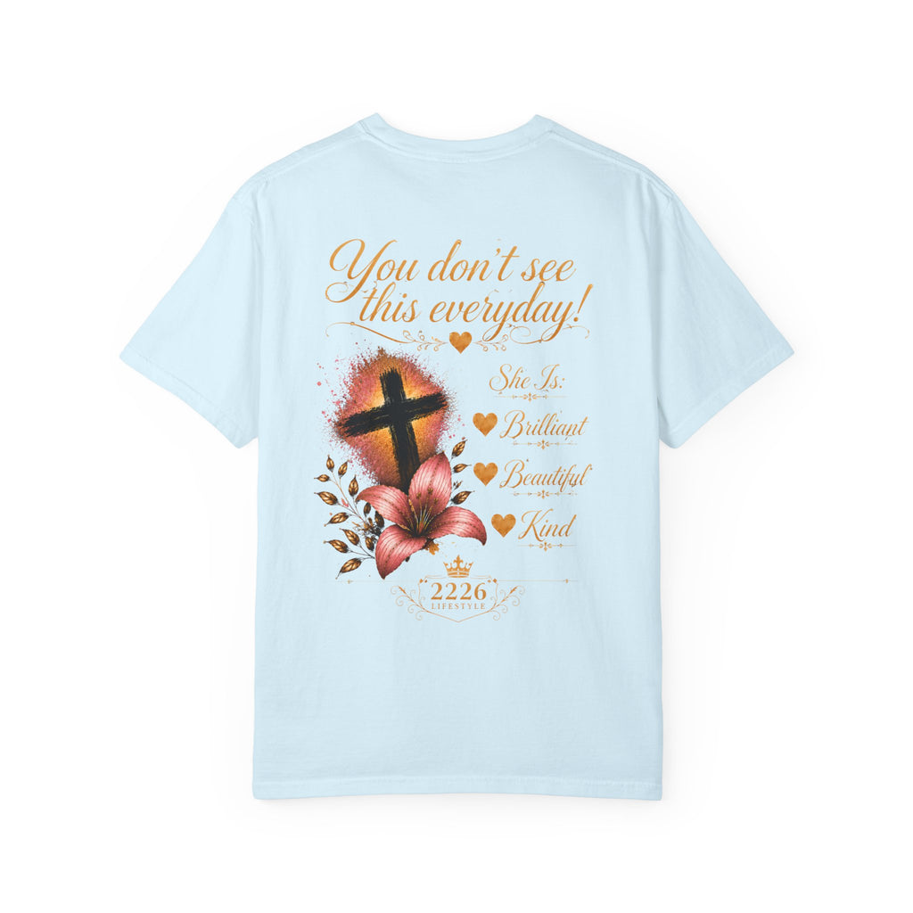 Christian Cross Floral T-Shirt — “You Don’t See This Everyday” Inspirational Tee