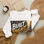 Sweatshirt — "Built Right: Guided by God's Light" Christian Lion Graphic Crewneck