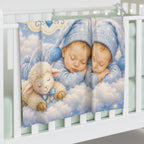 Baby Swaddle Blanket - "Welcome Home Baby Arrived, Something from Heaven" Moon & Twin Sleeping Lamb Design