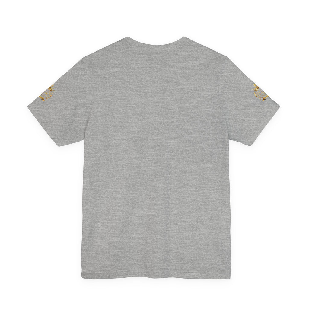 Vintage Gold Crown Tee - Minimal Royal Logo Short Sleeve Shirt